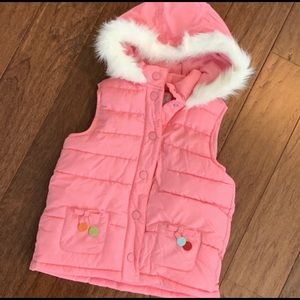 Gymboree Girls Pink Hooded Puffer Vest